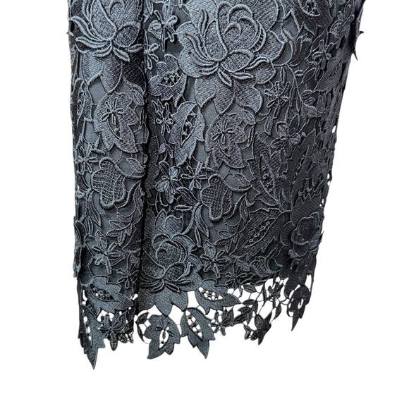 Lela Rose Black White Floral Lace Cocktail Dress Size 10 Academia Scandinavian - Picture 10 of 12